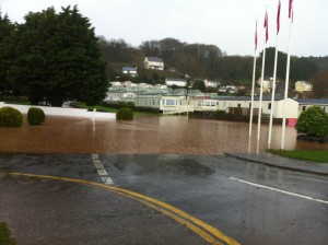 Flooding at Pendine caravan site, November 2012