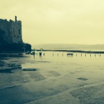 05 Feb 2014 Flooding in front of Laugharne Castle